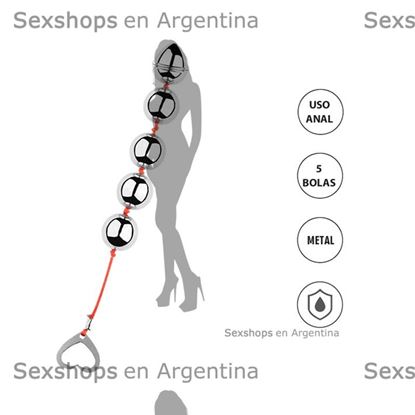 Dilatador anal con 5 bolas de metal